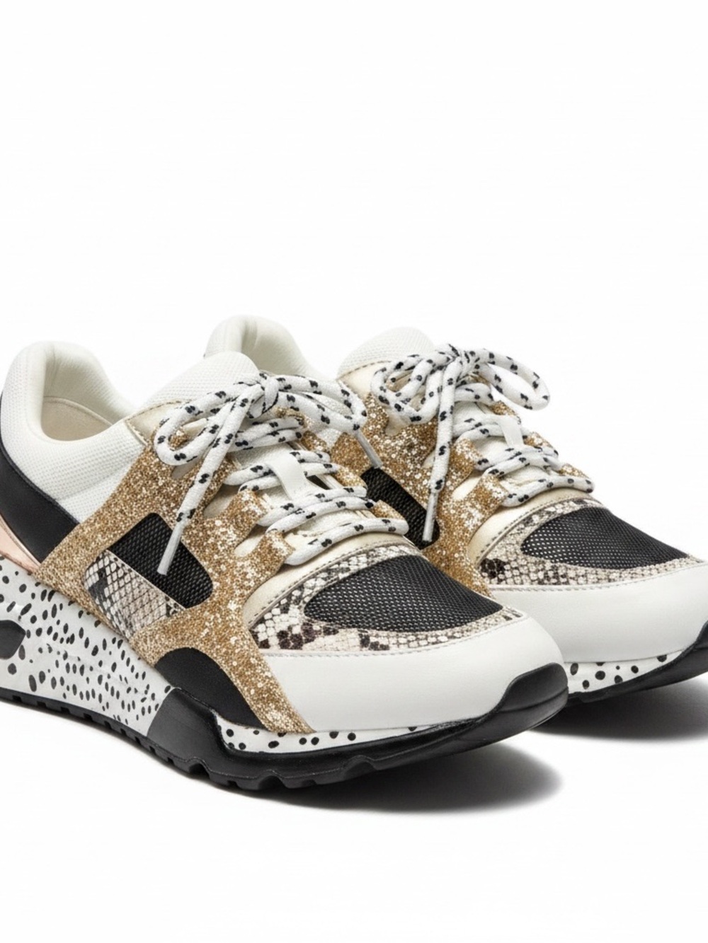 Steve Madden Sneakers Women’s Size 9 Women's / Girls Barra Gold Multi Glitter - Picture 2 of 5